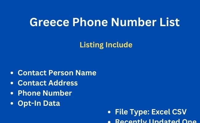 Greece phone number list