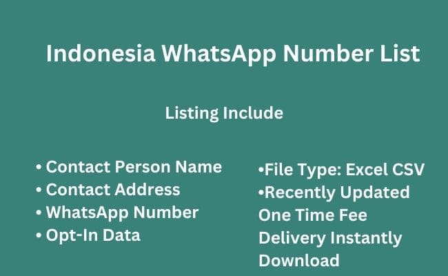 Indonesia whatsapp number list